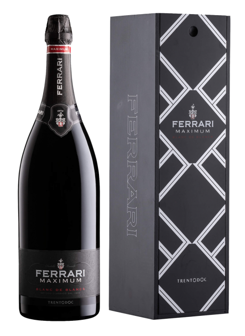 Ferrari Maximum Blanc De Blancs Jeroboam con cofanetto di legno