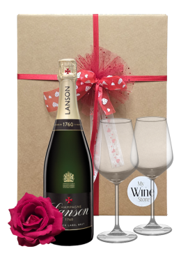 Box San Valentino Champagne Brut Black Label Lanson