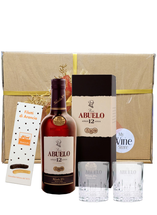 Box Degustazione Rum Abuelo 12 e Filetti di arancio Maglio