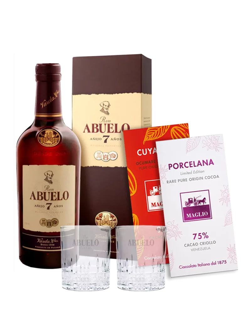 Box Degustazione Ron Abuelo 7 yo Cioccolato Cru Maglio