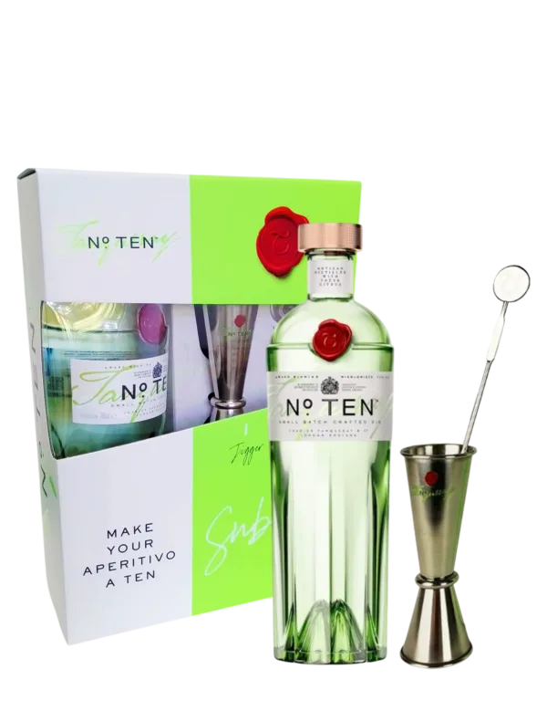 Tanqueray Ten con Jigger e Stirrer in Confezione regalo